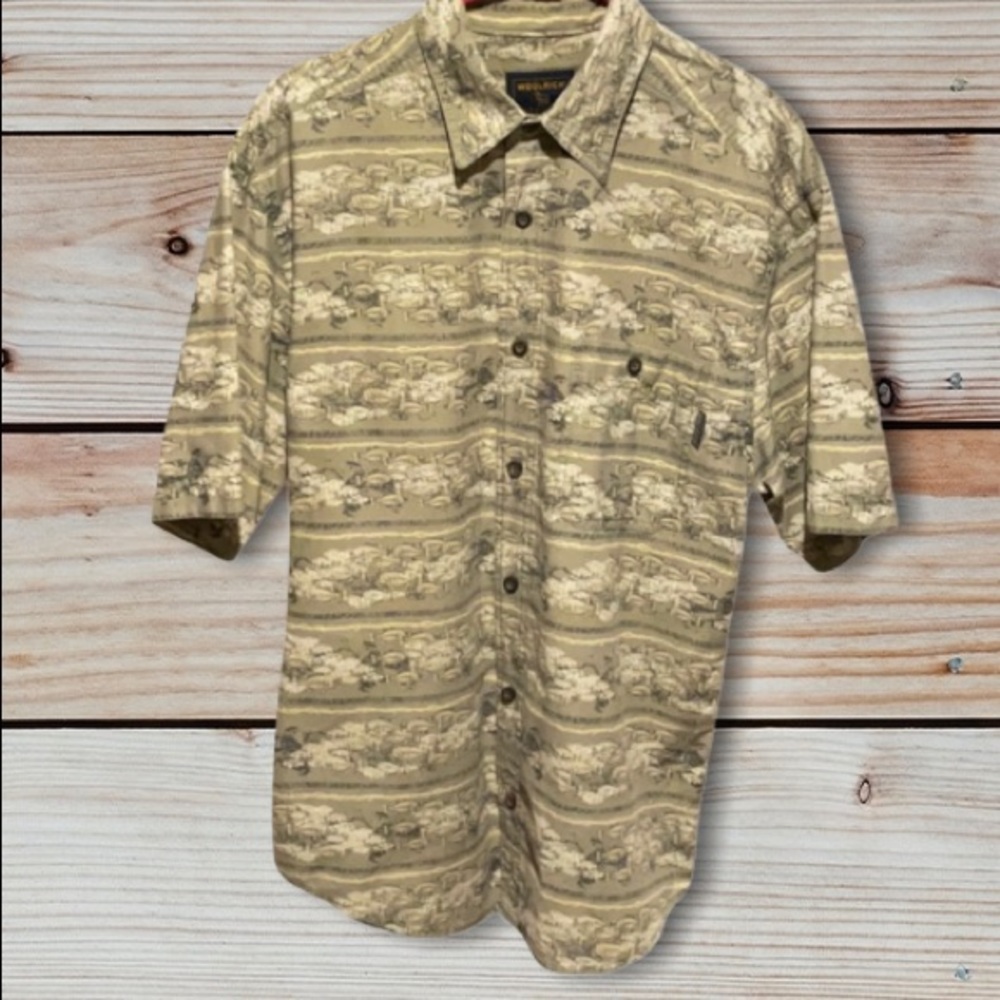 🎏 WOOLRICH TROPICAL FISH BUTTON DOWN SHIRT